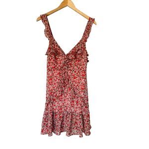 The Sang Multicolor Floral Ruffle Sleeve Dress Size L Large